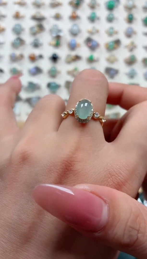 银S925镶嵌戒指翡翠.