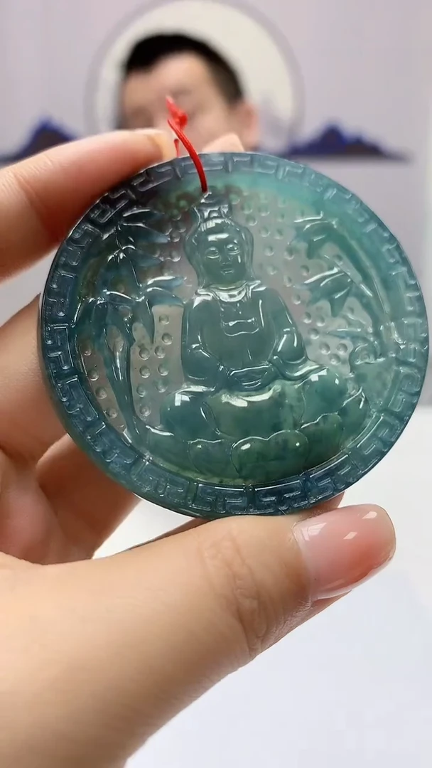 【闪购商品】定制翡翠未镶嵌4812ms-毛货150观音赠珠链