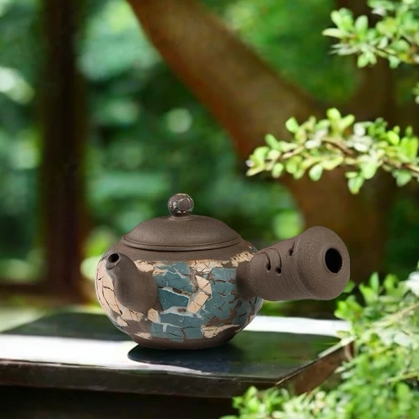 台湾邓丁寿大弟子古帛记忆拼图系列岩矿侧把壶提升普洱老茶茶韵