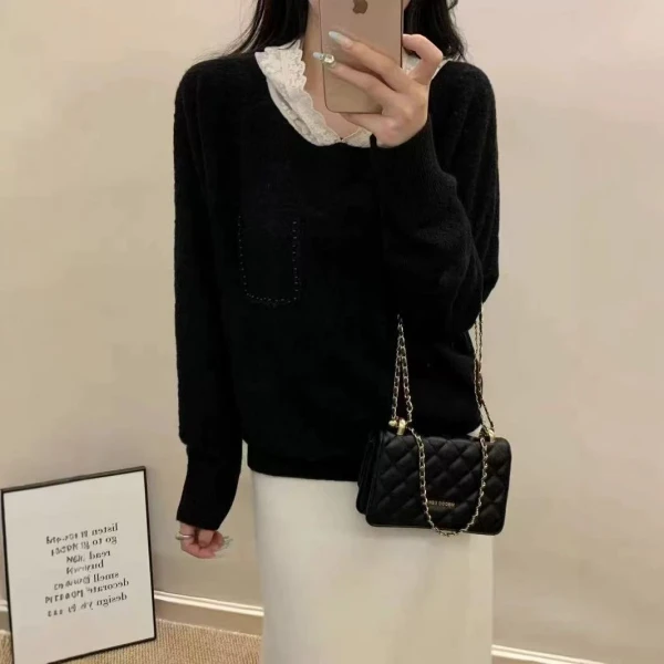 春季上新~时尚纯色蕾丝设计款连帽上衣 S1208