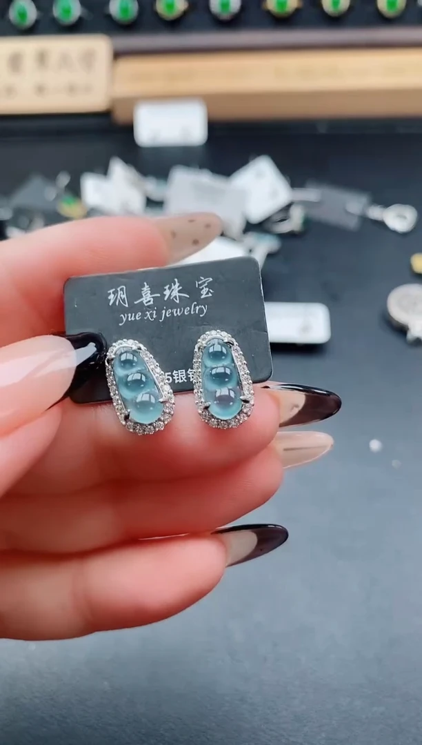 银S925镶嵌戒指翡翠1