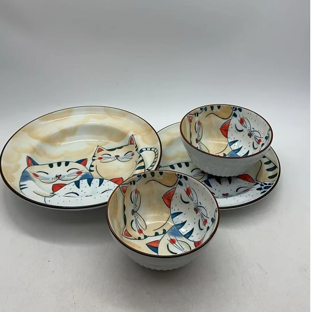 6586 四件套（平盘口径20高2深盘口径22.5碗口径12.5）陶瓷餐具C40F