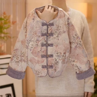 【美琪】2025新款儿童新中式加厚款国风刺绣提花盘扣棉服外套