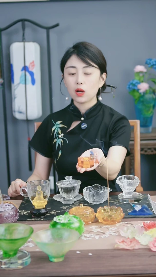 琉璃手工艺品小通宝茶宠摆件