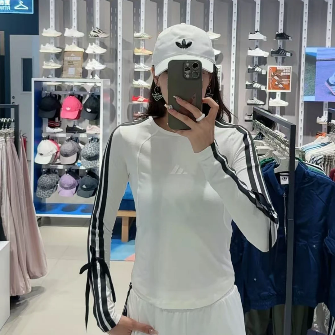 adidas/阿迪达斯三叶草新款秋季经典条纹可拆卸蝴蝶结长袖-KG3861