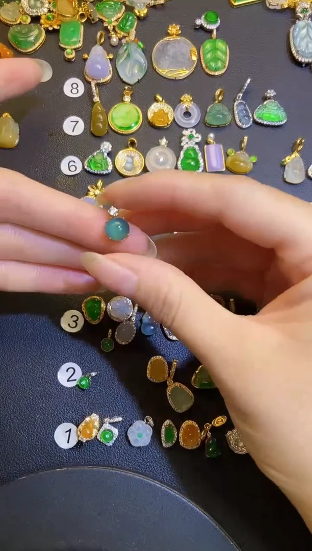 吊坠(不含链)银S925镶嵌翡翠1