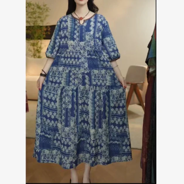 8805新款夏季优雅减龄显白民族风连衣裙