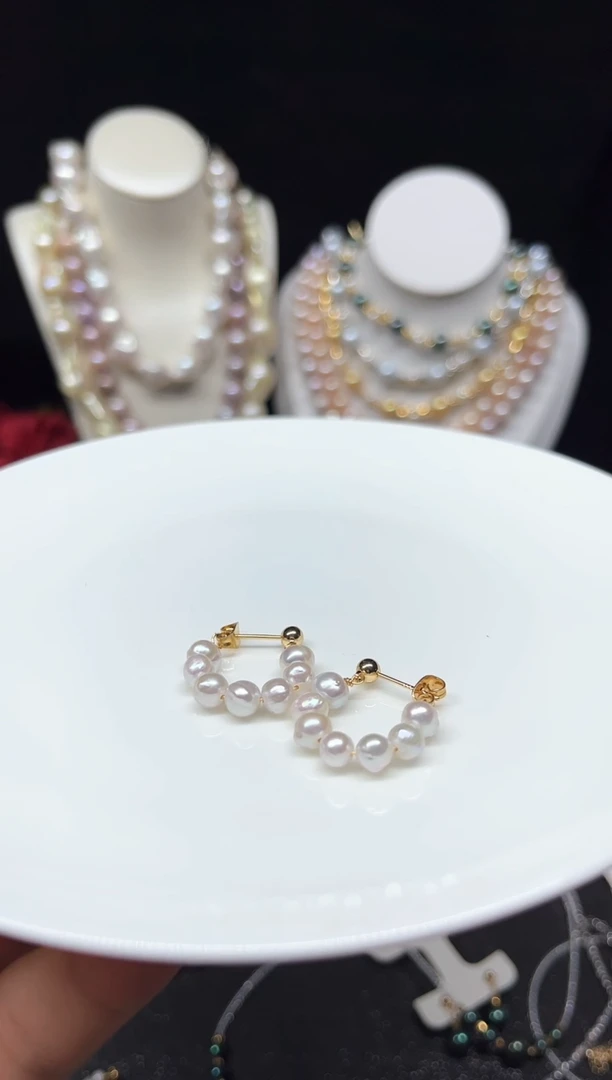 【闪购商品】淡水珍珠耳饰银S925镶嵌多人