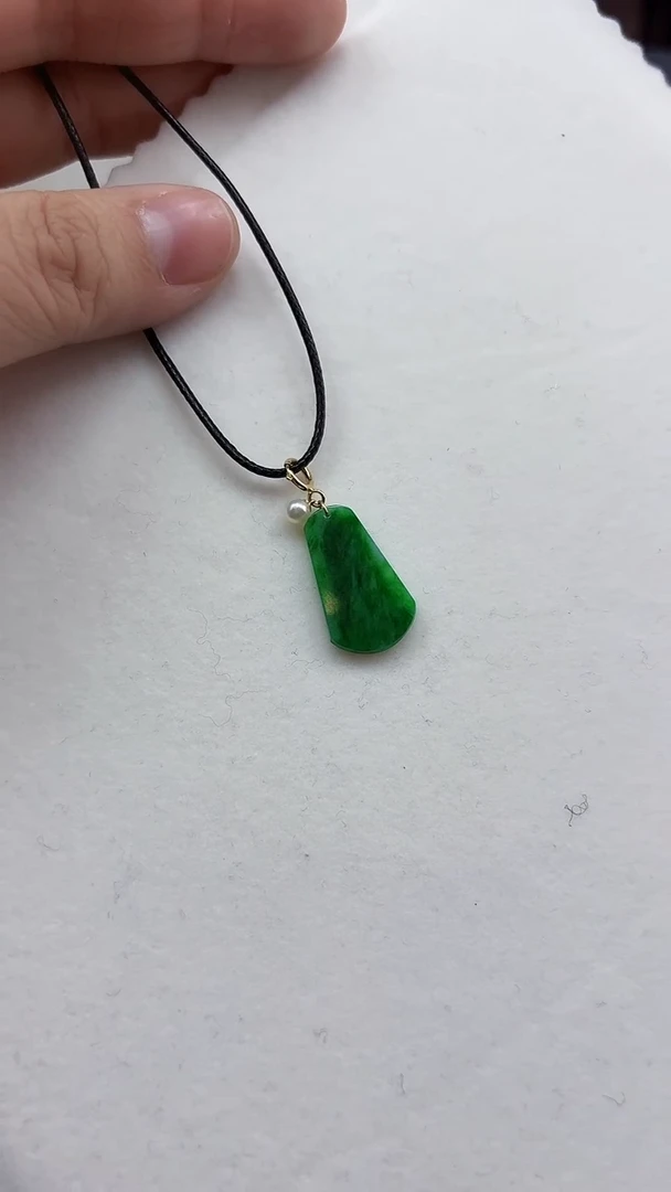 【闪购商品】翡翠颈饰18K金镶嵌挂件