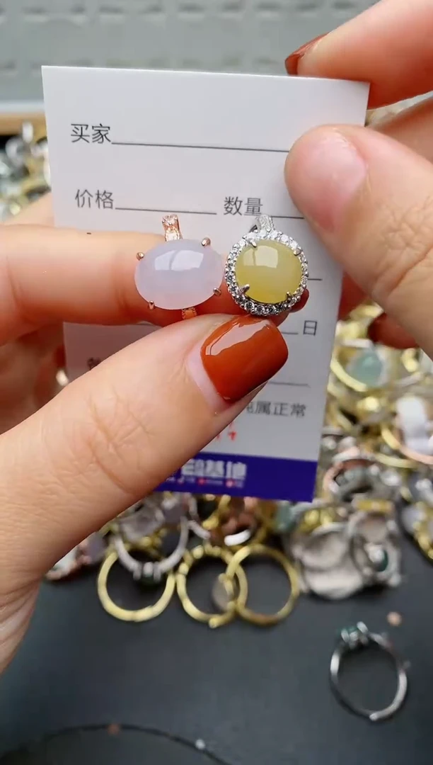 银S925镶嵌戒指翡翠174