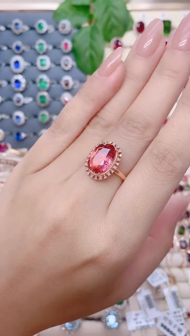 18K金镶嵌碧玺戒指碧玺5.05CT