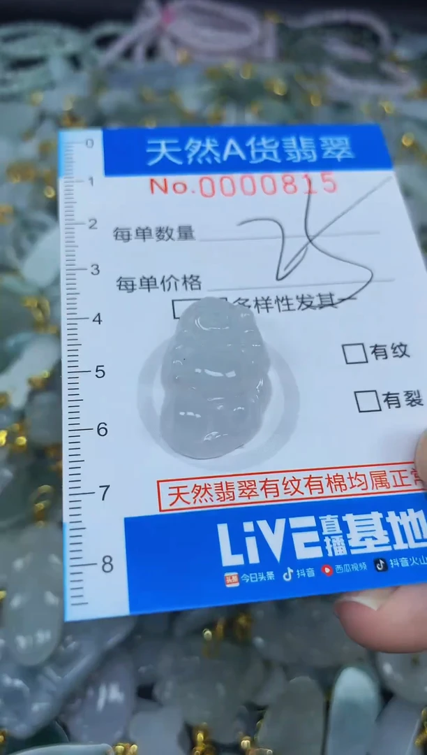 颈饰未镶嵌翡翠净货挂件-0815
