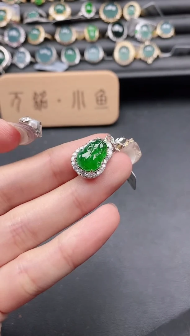 翡翠戒指银S925镶嵌51511