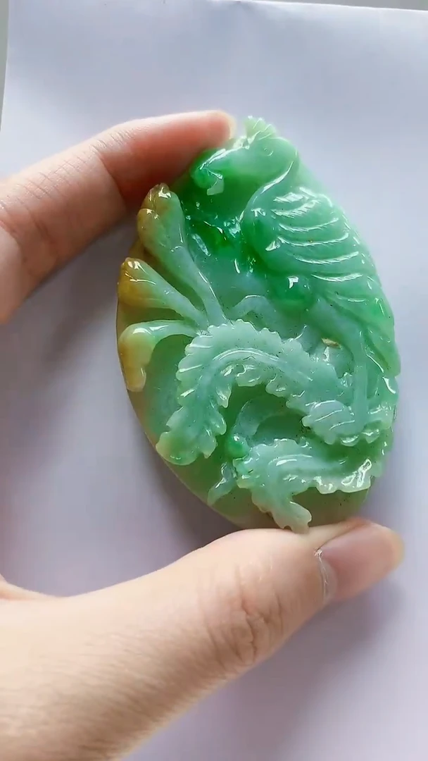 未镶嵌定制翡翠4868zm-毛货挂件29凤凰