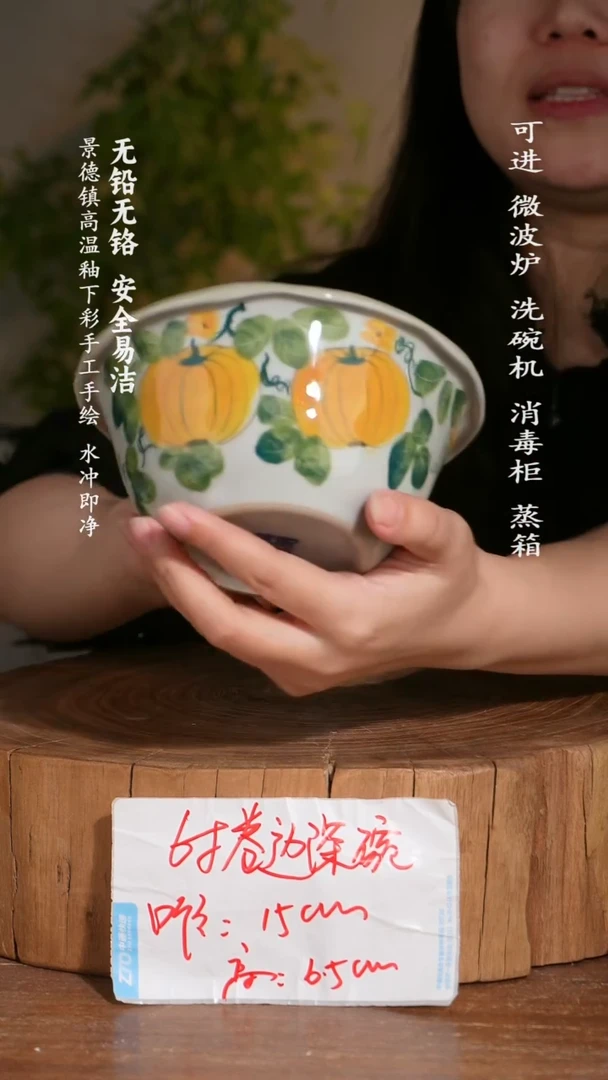 碗陶瓷景德镇高温瓷釉下彩手绘陶瓷