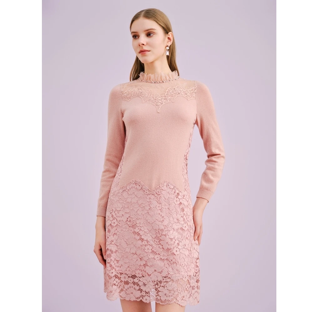 【婷婷专属】La Koradior拉珂蒂商场同款时尚秋季气质蕾丝连衣裙