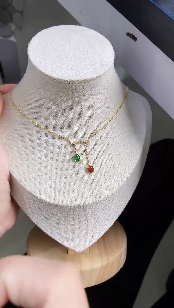 颈饰银S925镶嵌翡翠12