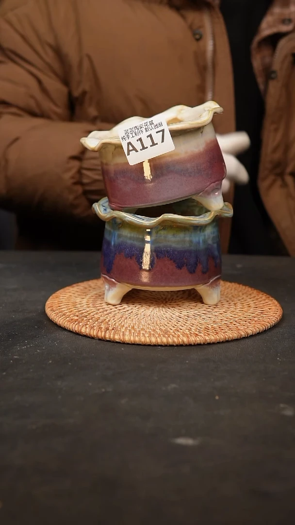 【闪购商品】瓷片117泥泥手工花盆
