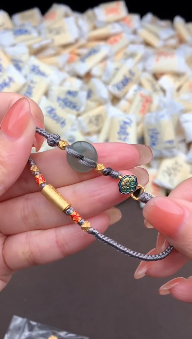 【闪购商品】翡翠手绳银S925镶嵌一66 17圈