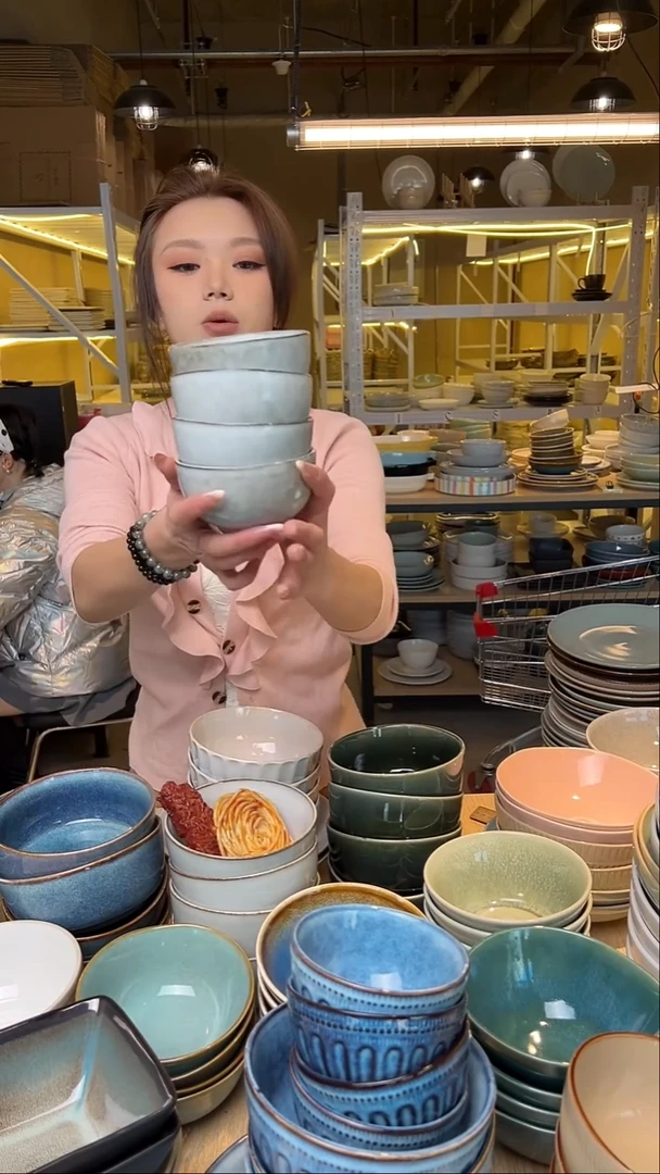 瓷64【瑕疵】外贸尾货窑变釉下彩