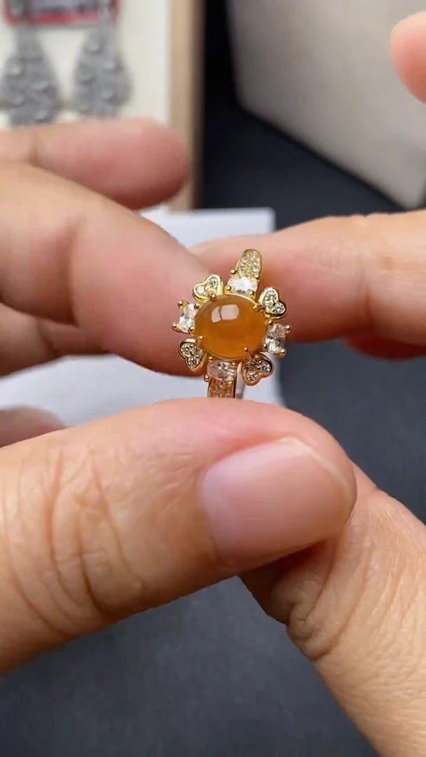 银S925镶嵌戒指翡翠1