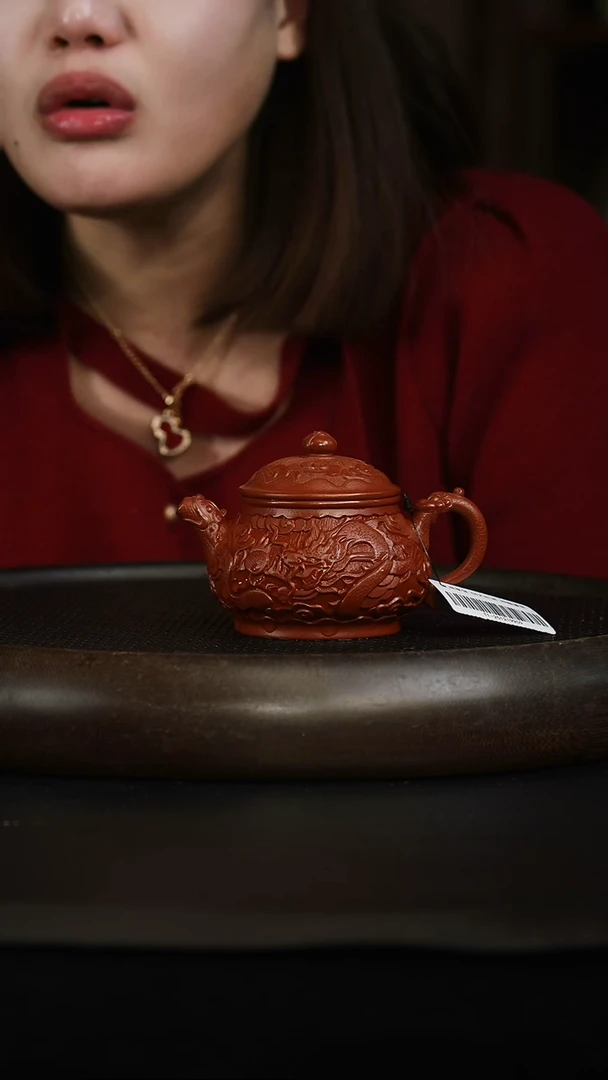 茶壶紫砂浮雕潘壶