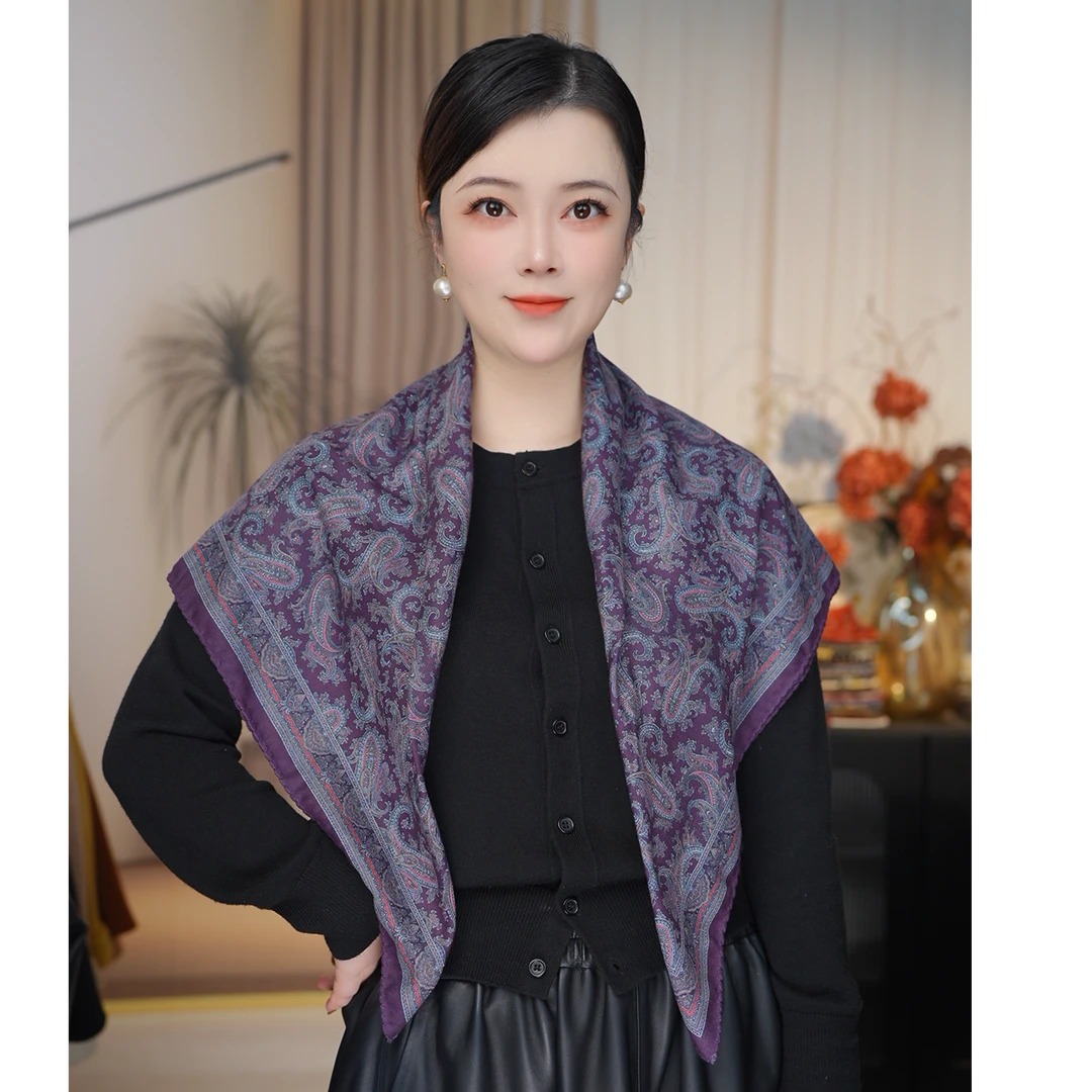 p12【紫韵】新款丝毛羊绒面90*90围巾方巾