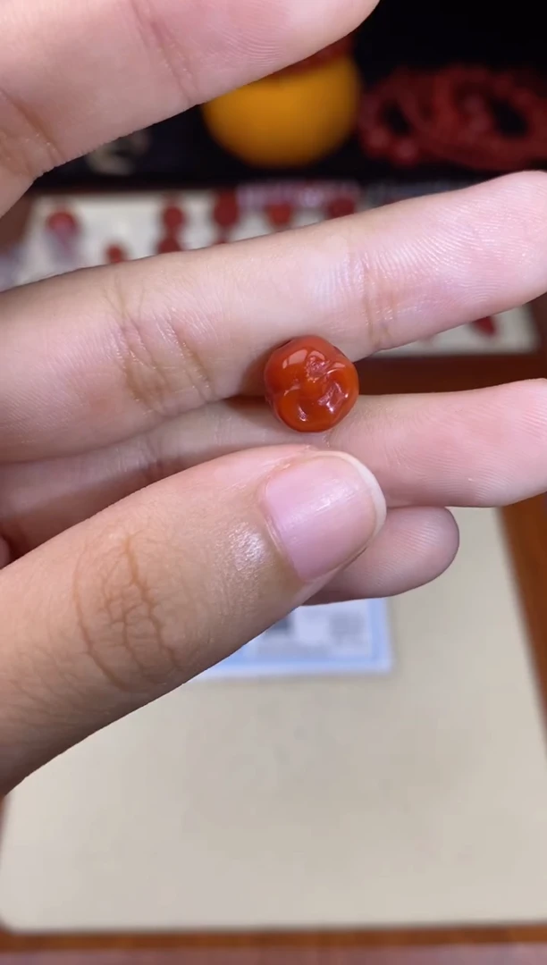 南红玛瑙佛头9m合金佛头9m