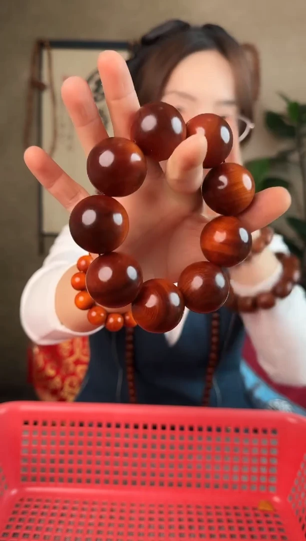 柏木（崖柏）手串/手链崖柏玉化黑油3.0