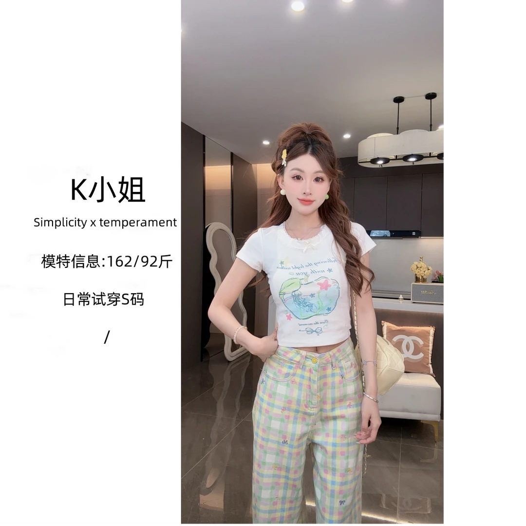 K小姐【西域律动】夏季气质时尚休闲T恤裤子JJX5TX3352 C5XXK4518A