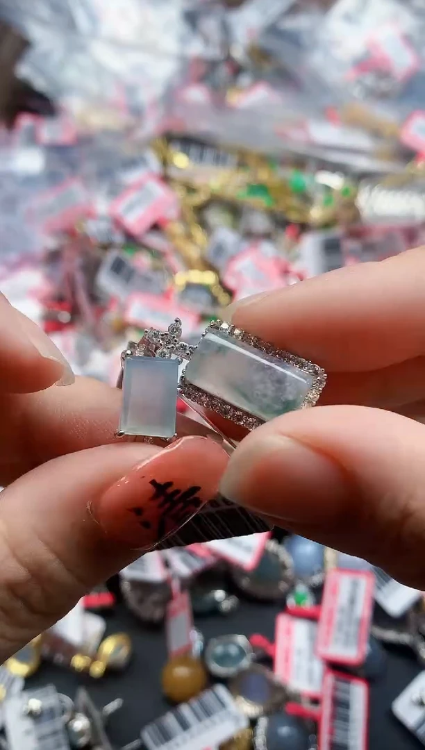 银S925镶嵌戒指翡翠天然A货缅甸翡翠