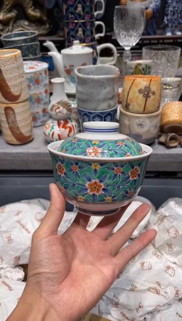 瓷片伊万里满绘盖碗