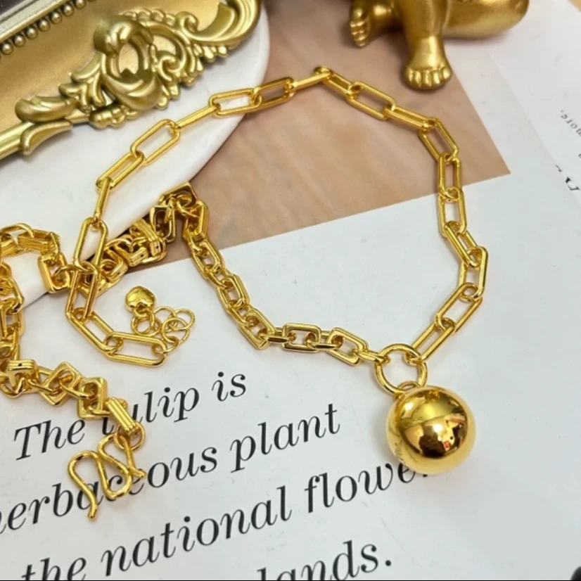 足金999 5G工艺金球黄金套链精致时尚