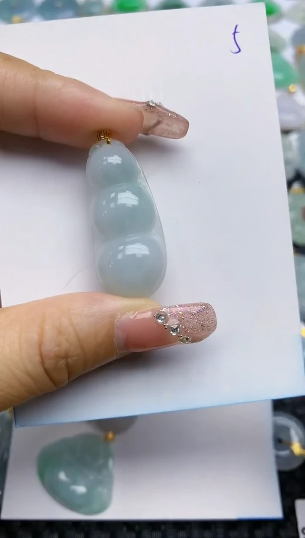 【闪购商品】翡翠颈饰18K金镶嵌天然A货翡翠 5