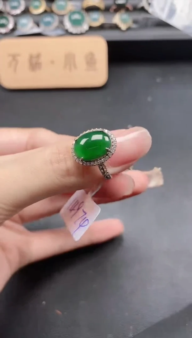 翡翠戒指银S925镶嵌51511