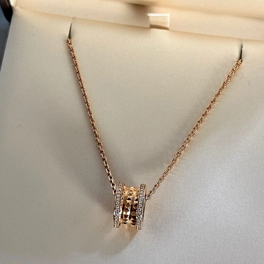 99新 BVLGARI/宝格丽 小花6欢  rock 18K黄金 双排钻 项链