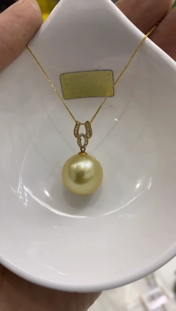 【闪购商品】海水珍珠BG18K金镶嵌珍珠吊坠送肖邦金链@@v0993