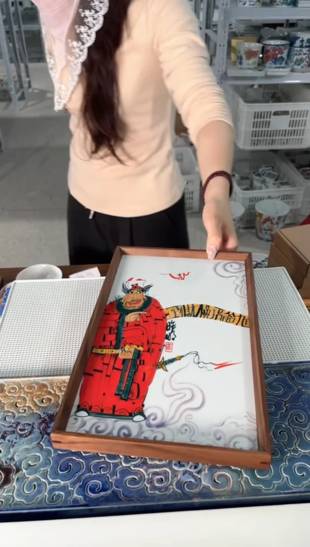 昨明 （仓库福利价）钟馗瓷板画带支架