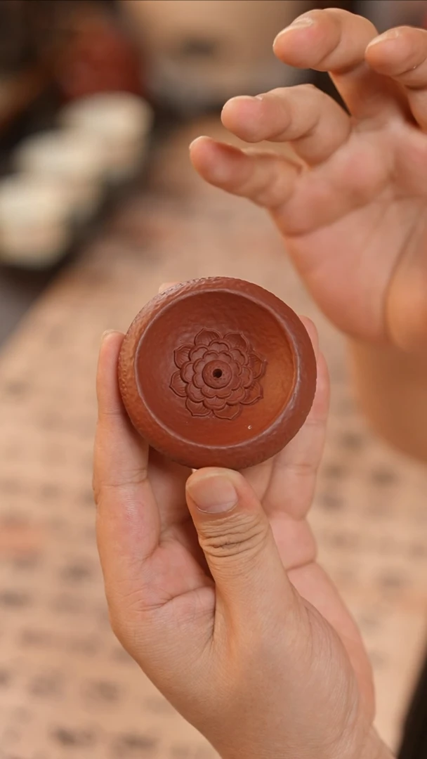 茶具紫砂莲花香插摆件