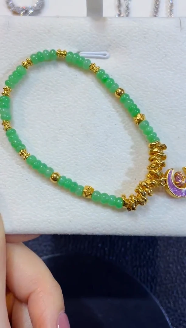 颈饰足金镶嵌翡翠团购29