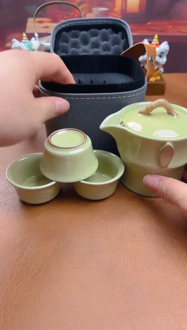 陶瓷茶具摆件旅行套组