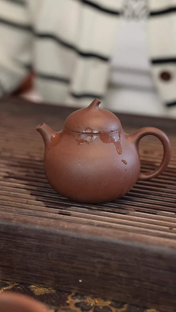 茶壶紫砂茄瓜 变色龙 半手工 170cc