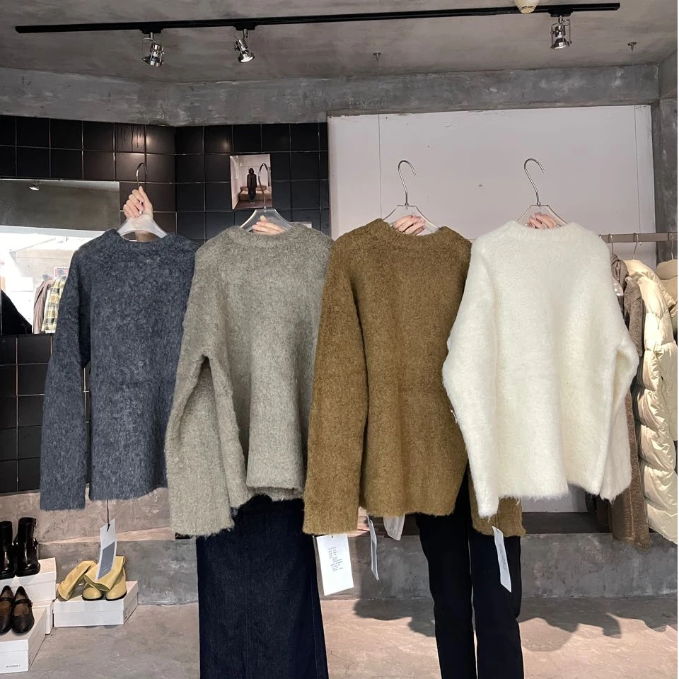 【清 】逸语IN choose u笑笑家2024冬季韩版宽松百搭纯色毛衣86602