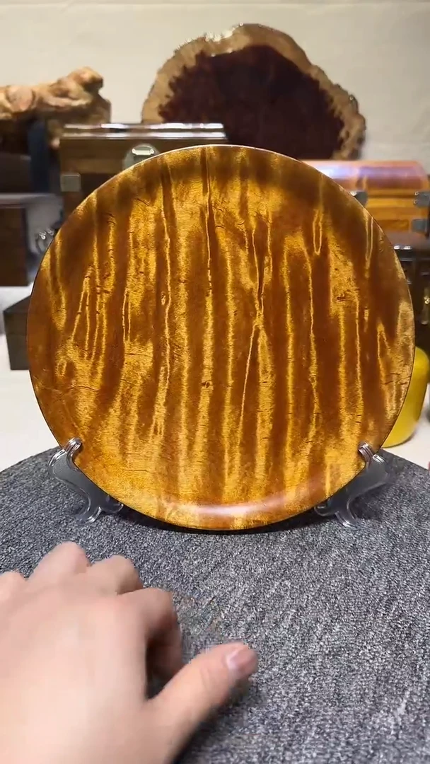 金丝楠木老料 整料掏挖满水波圆盘25.1/2.5