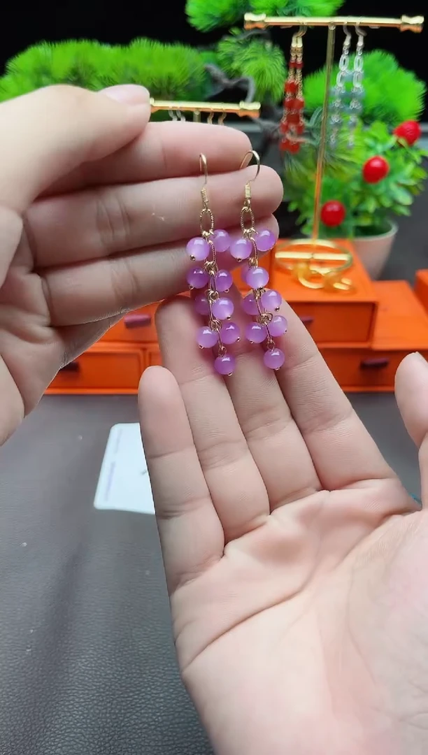 玛瑙/玉髓耳饰银S925镶嵌w03