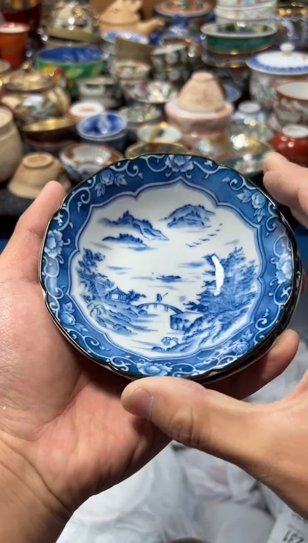 瓷片六*鱼夏目海外回流瓷器中古品。2只