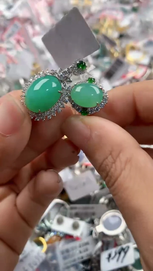 银S925镶嵌戒指翡翠222           1