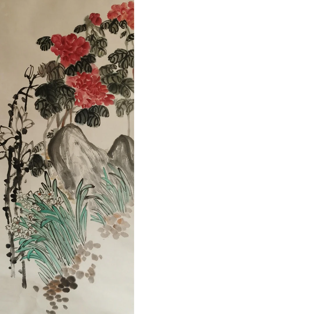 【辽拍】V250709-2-443《花卉》（8.7平尺）纸本镜片 ws18