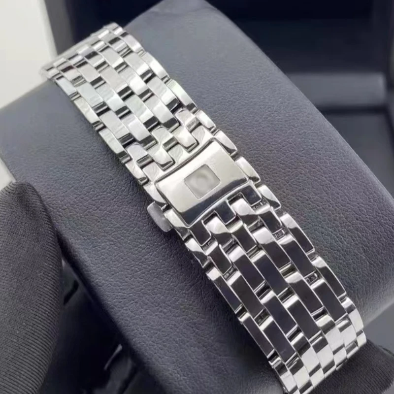 适配欧米茄蝶飞424系列手表带钢带实心精钢折叠扣男表链配件20mm