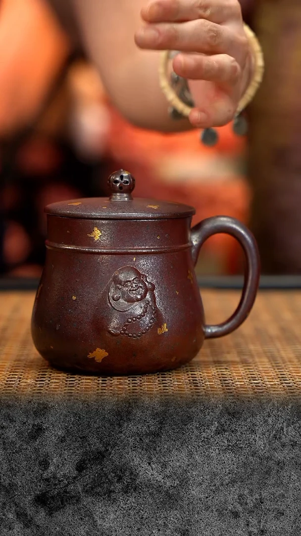 紫砂茶宠紫砂 宜兴紫砂 GFY  小叶紫檀 大盖杯